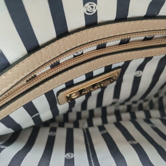 LA DIVA Women's Italian Design Beige Hand Bag Hobo Satchel Purse Zippers - Picture 3 of 12